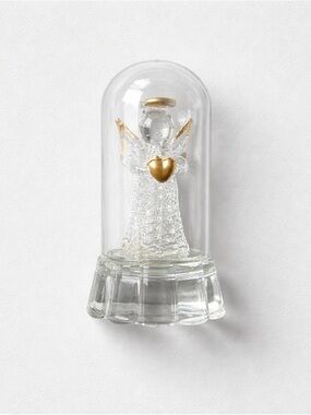 Glass Angel Figurine with Gold Heart Accent